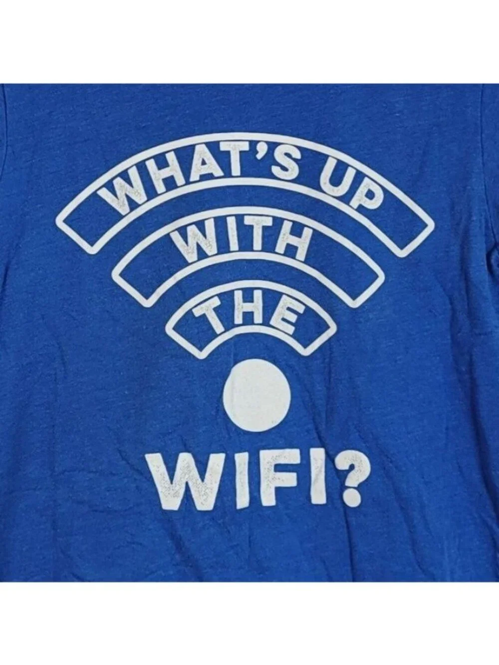Children's Place Funny WiFi T Shirt Blue SZ 8 Medium Short Sleeves Crew Pullover